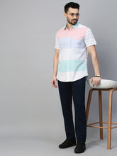 Genips Men's Navy Cotton Stretch Rico Slim Fit Solid Casual Chinos